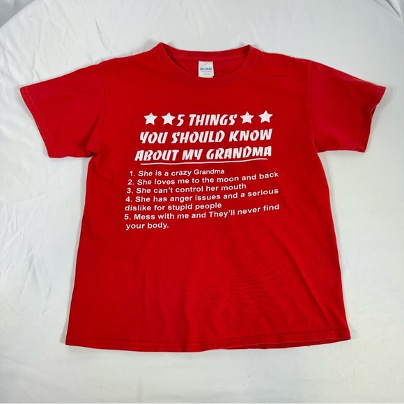 5 Things You Should Know About My Grandma Kids Red Tee - Picture 1 of 5